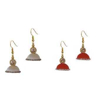 Multicolor combo silk thread earrings 1