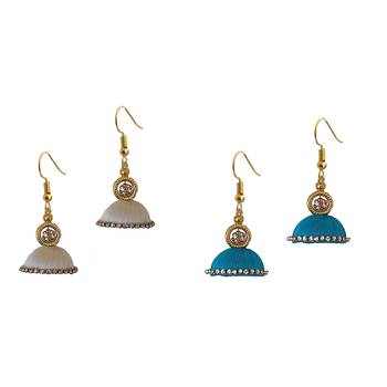 Multicolor combo silk thread earrings 1
