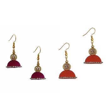Multicolor combo silk thread earrings 1