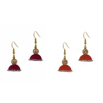 Multicolor combo silk thread earrings 1