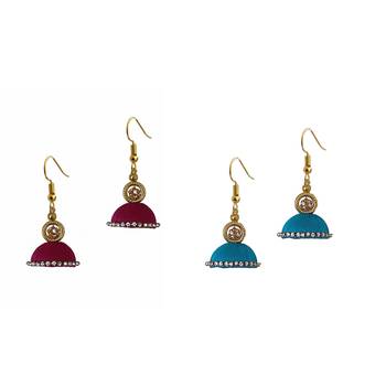Multicolor combo silk thread earrings 1