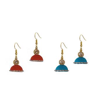 Multicolor combo silk thread earrings 1