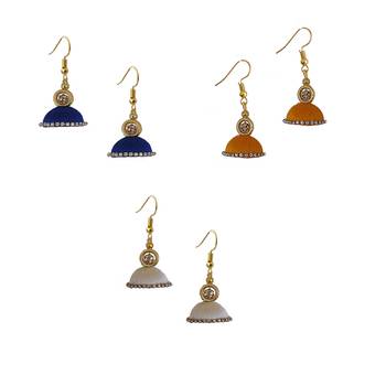 Multicolor combo silk thread earrings 1