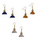 Multicolor combo silk thread earrings