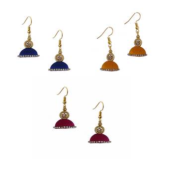 Multicolor combo silk thread earrings 1