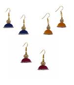 Multicolor combo silk thread earrings