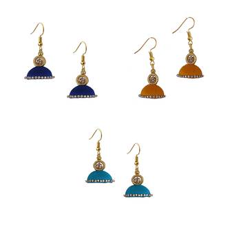Multicolor combo silk thread earrings 1