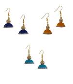 Multicolor combo silk thread earrings