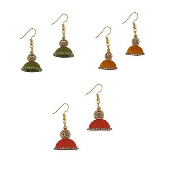 Multicolor combo silk thread earrings 1