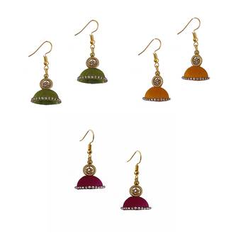 Multicolor combo silk thread earrings 1