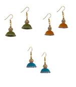 Multicolor combo silk thread earrings