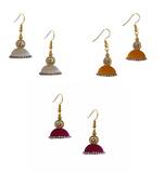 Multicolor combo silk thread earrings