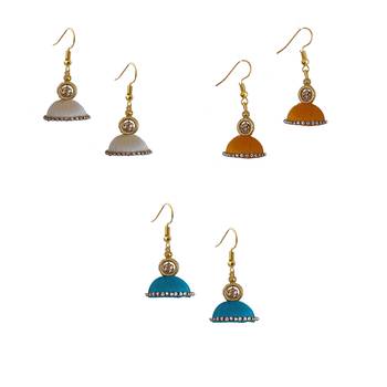 Multicolor combo silk thread earrings 1