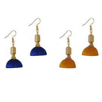 Multicolor combo silk thread earrings 1