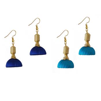 Multicolor combo silk thread earrings 1