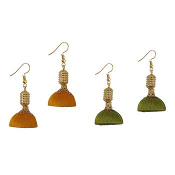 Multicolor combo silk thread earrings 1