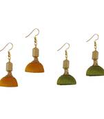 Multicolor combo silk thread earrings