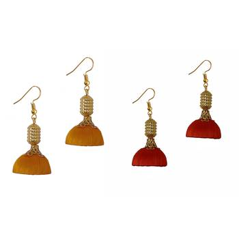 Multicolor combo silk thread earrings 1