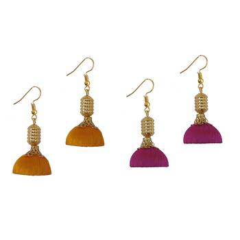 Multicolor combo silk thread earrings 1