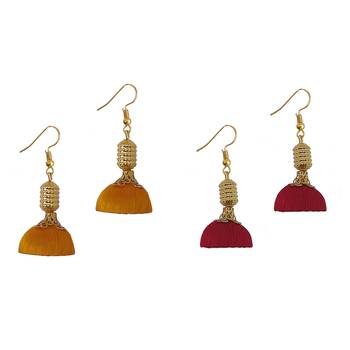 Multicolor combo silk thread earrings 1