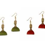 Multicolor combo silk thread earrings