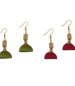 Multicolor combo silk thread earrings