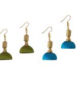 Multicolor combo silk thread earrings