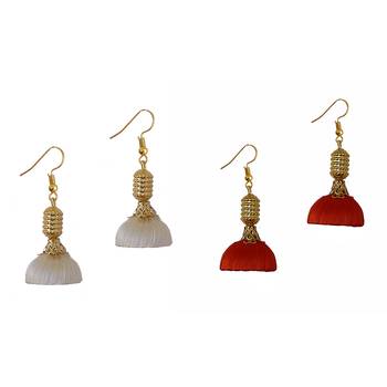 Multicolor combo silk thread earrings 1