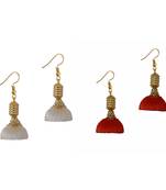 Multicolor combo silk thread earrings