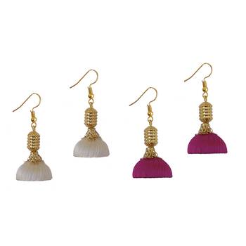 Multicolor combo silk thread earrings 1