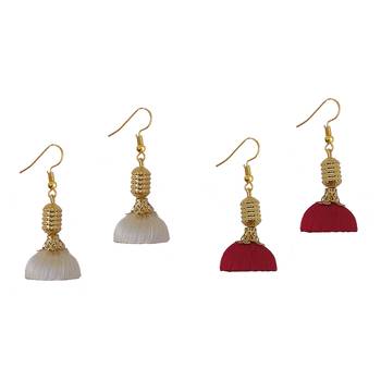 Multicolor combo silk thread earrings 1
