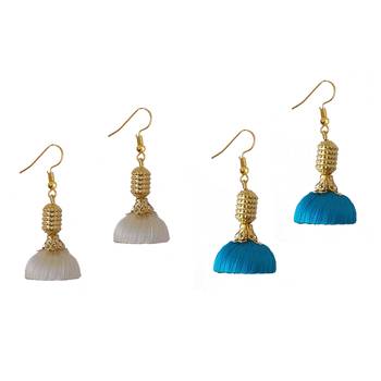 Multicolor combo silk thread earrings 1