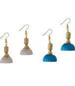 Multicolor combo silk thread earrings
