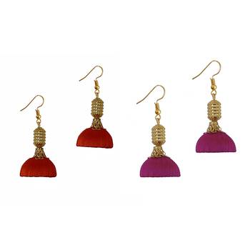 Multicolor combo silk thread earrings 1