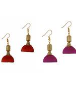 Multicolor combo silk thread earrings