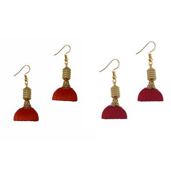 Multicolor combo silk thread earrings 1