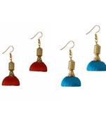 Multicolor combo silk thread earrings