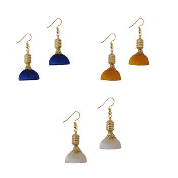 Multicolor combo silk thread earrings 1