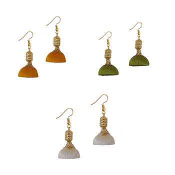Multicolor combo silk thread earrings 1