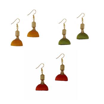 Multicolor combo silk thread earrings 1