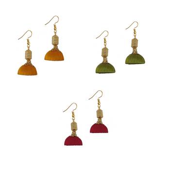 Multicolor combo silk thread earrings 1