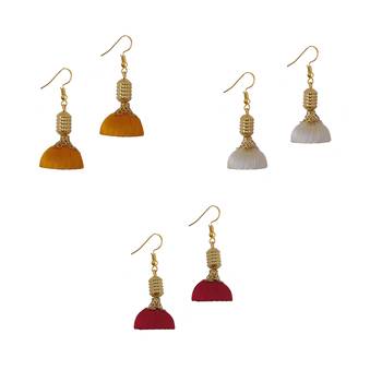 Multicolor combo silk thread earrings 1