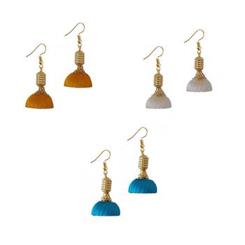 Multicolor combo silk thread earrings 1