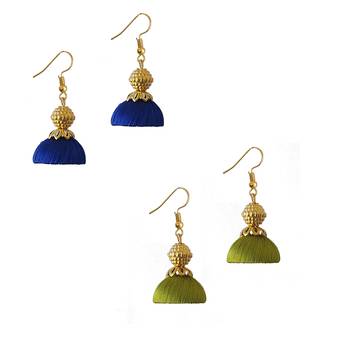Multicolor combo silk thread earrings 1