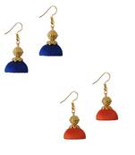 Multicolor combo silk thread earrings