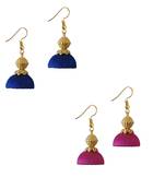 Multicolor combo silk thread earrings
