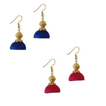 Multicolor combo silk thread earrings 1