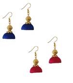 Multicolor combo silk thread earrings