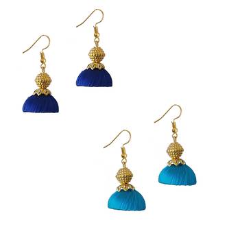 Multicolor combo silk thread earrings 1