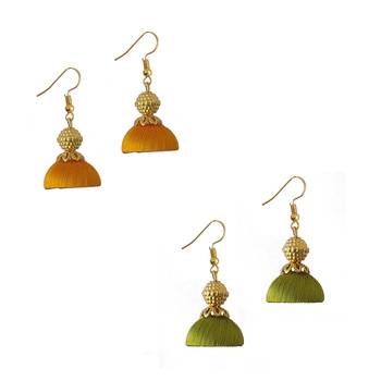 Multicolor combo silk thread earrings 1